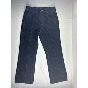 Me+Em- Women's Dark Wash Fit And Flare Jeans Wide Leg Crop Size 26